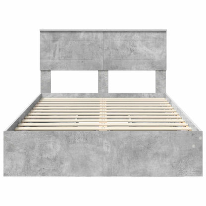 Letto con Contenitore con testiera Grigio cemento 135 x 190 cm | homemem39
