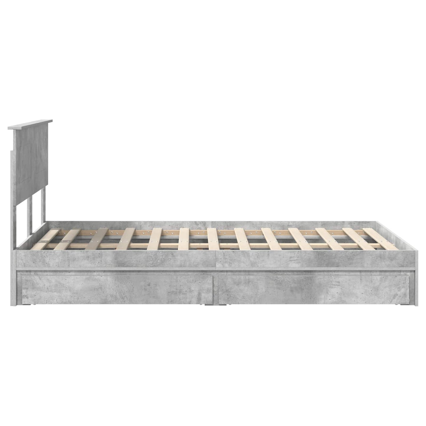 Letto con Contenitore con testiera Grigio cemento 135 x 190 cm | homemem39