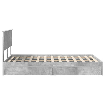 Letto con Contenitore con testiera Grigio cemento 135 x 190 cm | homemem39