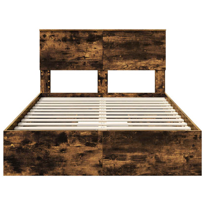 Letto con Contenitore con testiera Rovere fumé 135 x 190 cm | homemem39