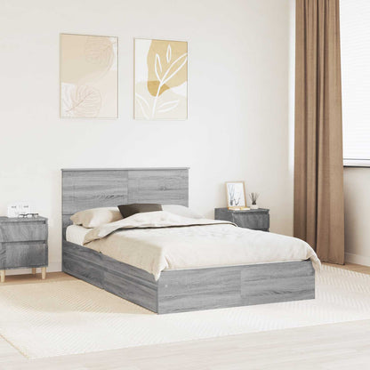 Letto con Contenitore con testiera Grigio Sonoma 120 x 200 cm