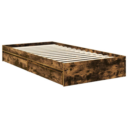 Letto con Contenitore con testiera Rovere fumé 100 x 200 cm