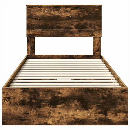 Letto con Contenitore con testiera Rovere fumé 100 x 200 cm | homemem39