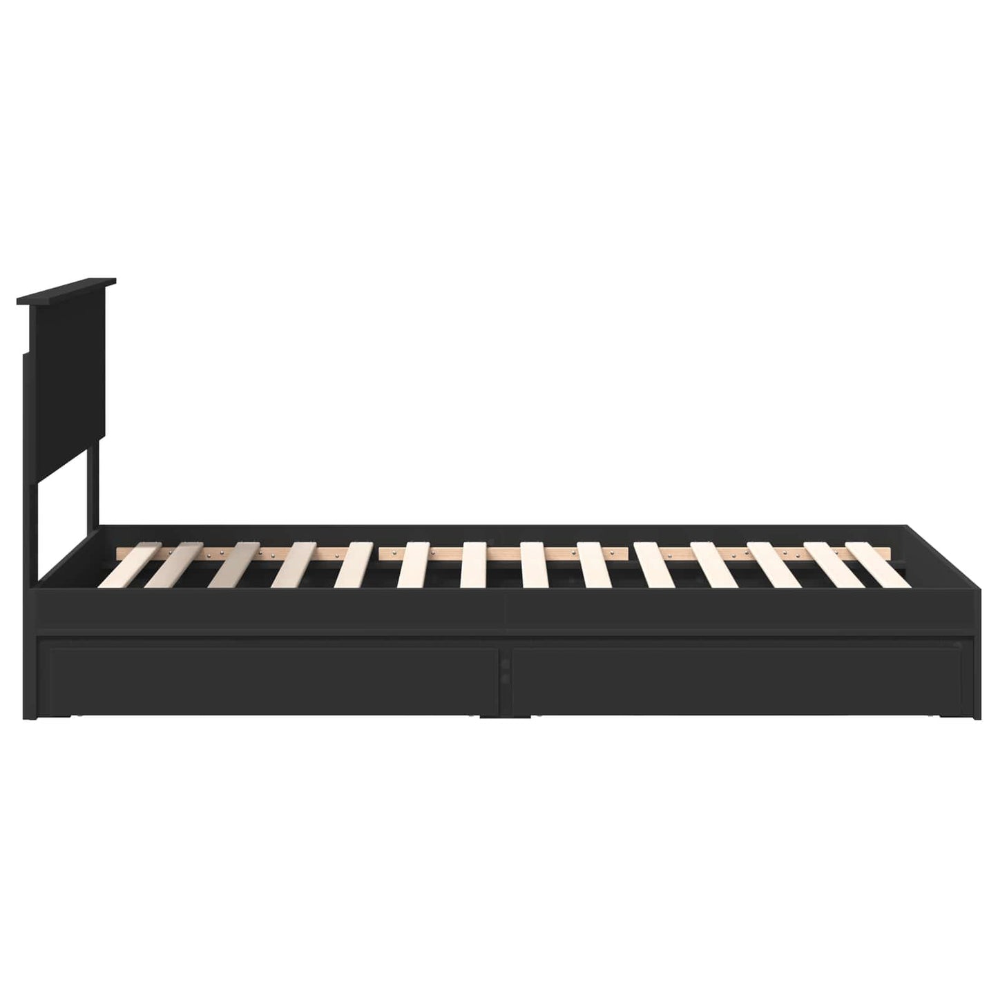 Letto con Contenitore Nero 90 x 190 cm Legno multistrato | homemem39