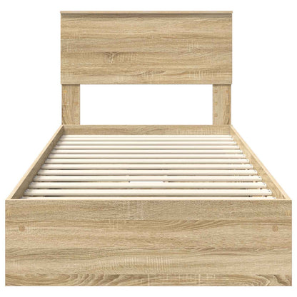 Letto con Contenitore con testiera Rovere Sonoma 90 x 190 cm | homemem39