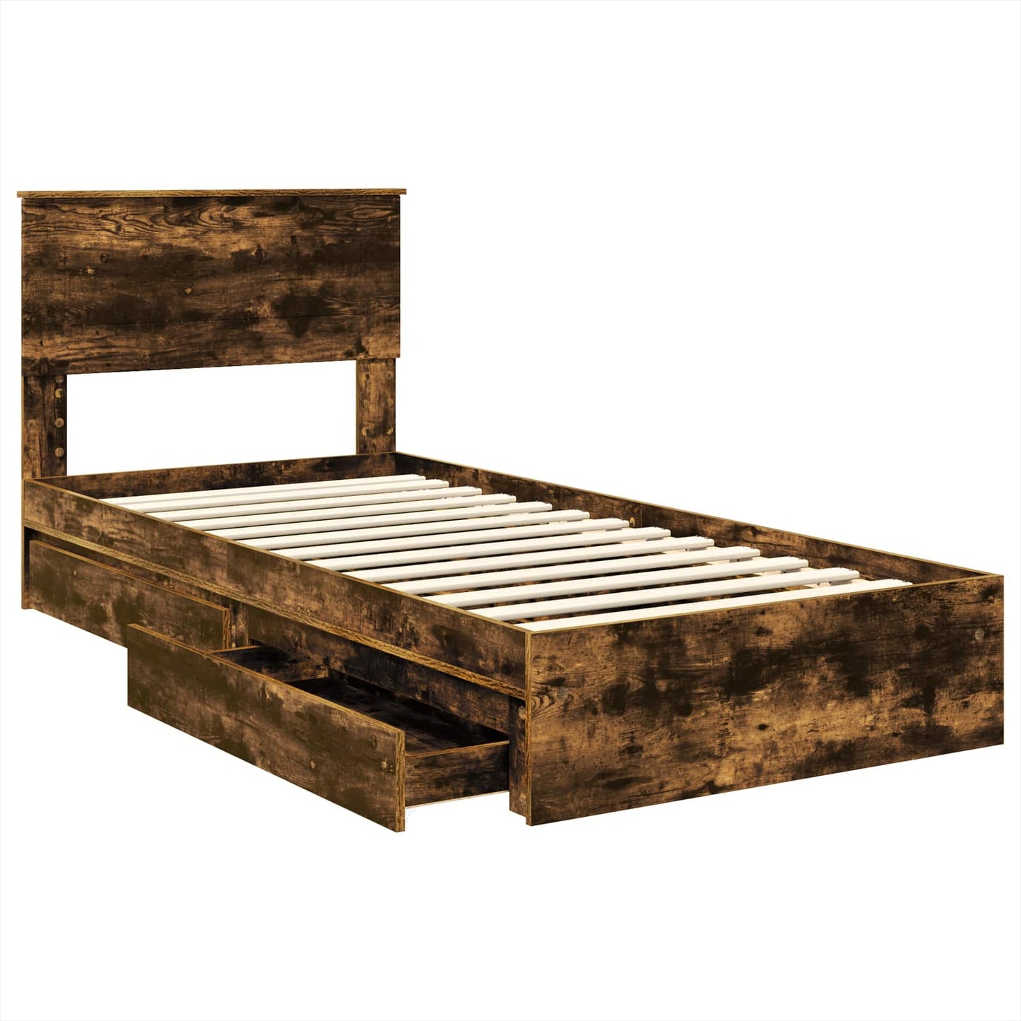 Letto con Contenitore Rovere fumé 90 x 200 cm Legno multistrato | homemem39