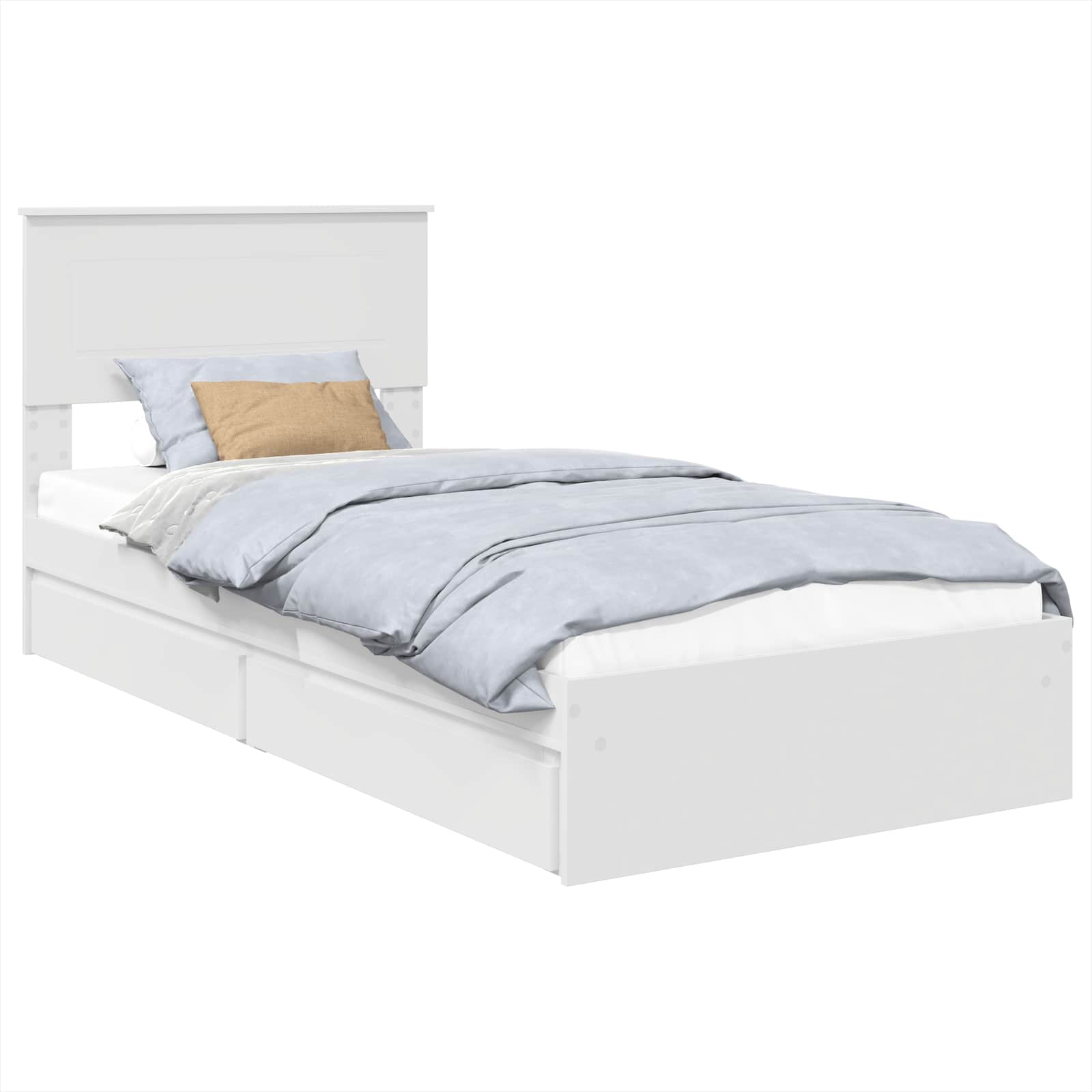 Letto con Contenitore Bianco 75 x 190 cm Legno multistrato | homemem39