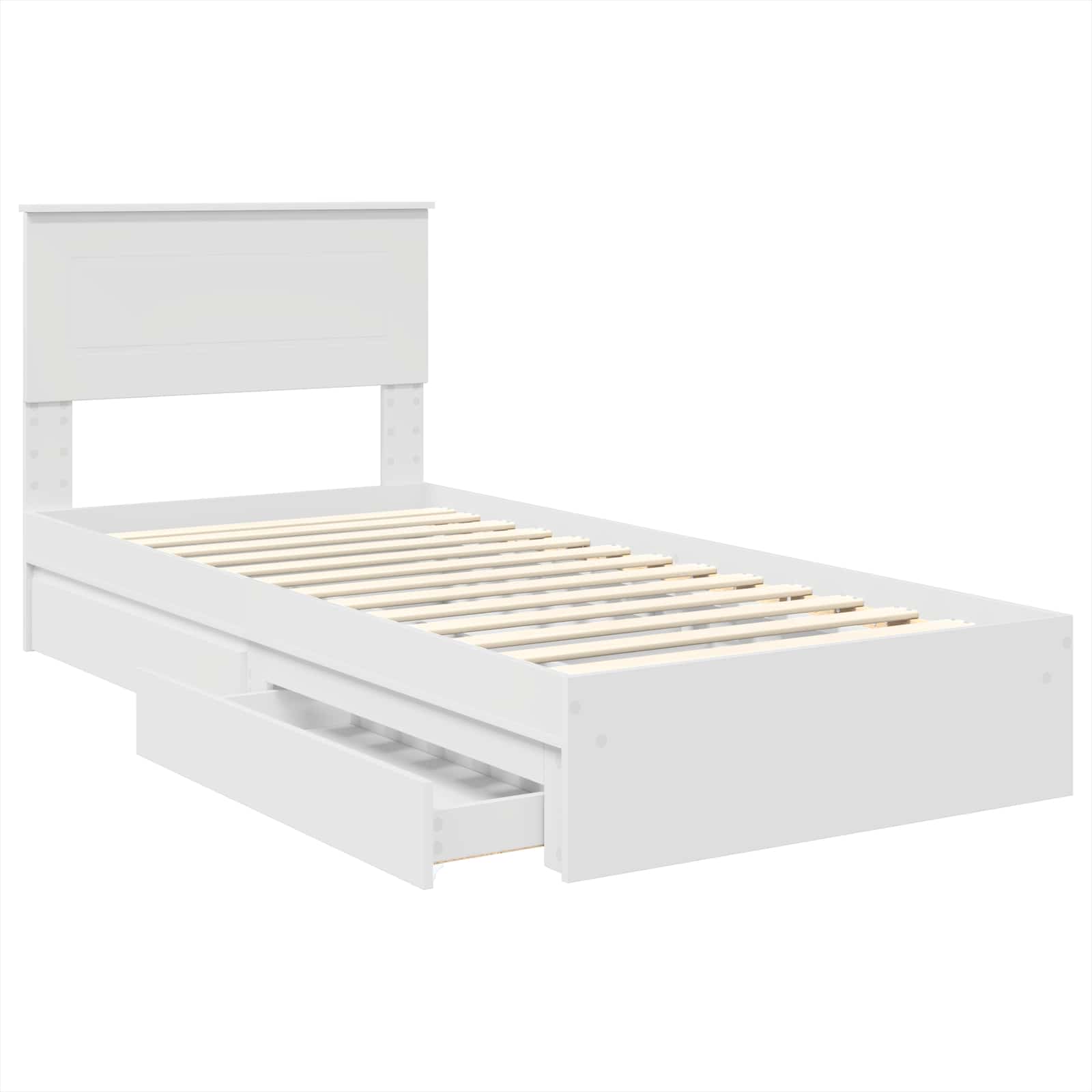 Letto con Contenitore Bianco 75 x 190 cm Legno multistrato | homemem39