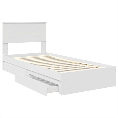 Letto con Contenitore Bianco 75 x 190 cm Legno multistrato | homemem39