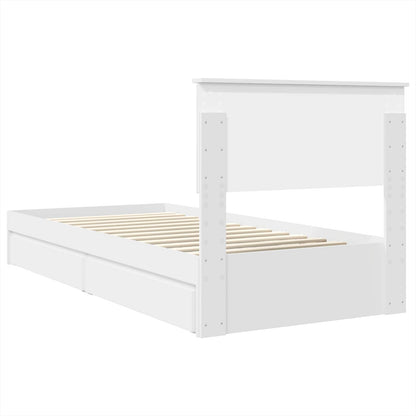 Letto con Contenitore Bianco 75 x 190 cm Legno multistrato | homemem39