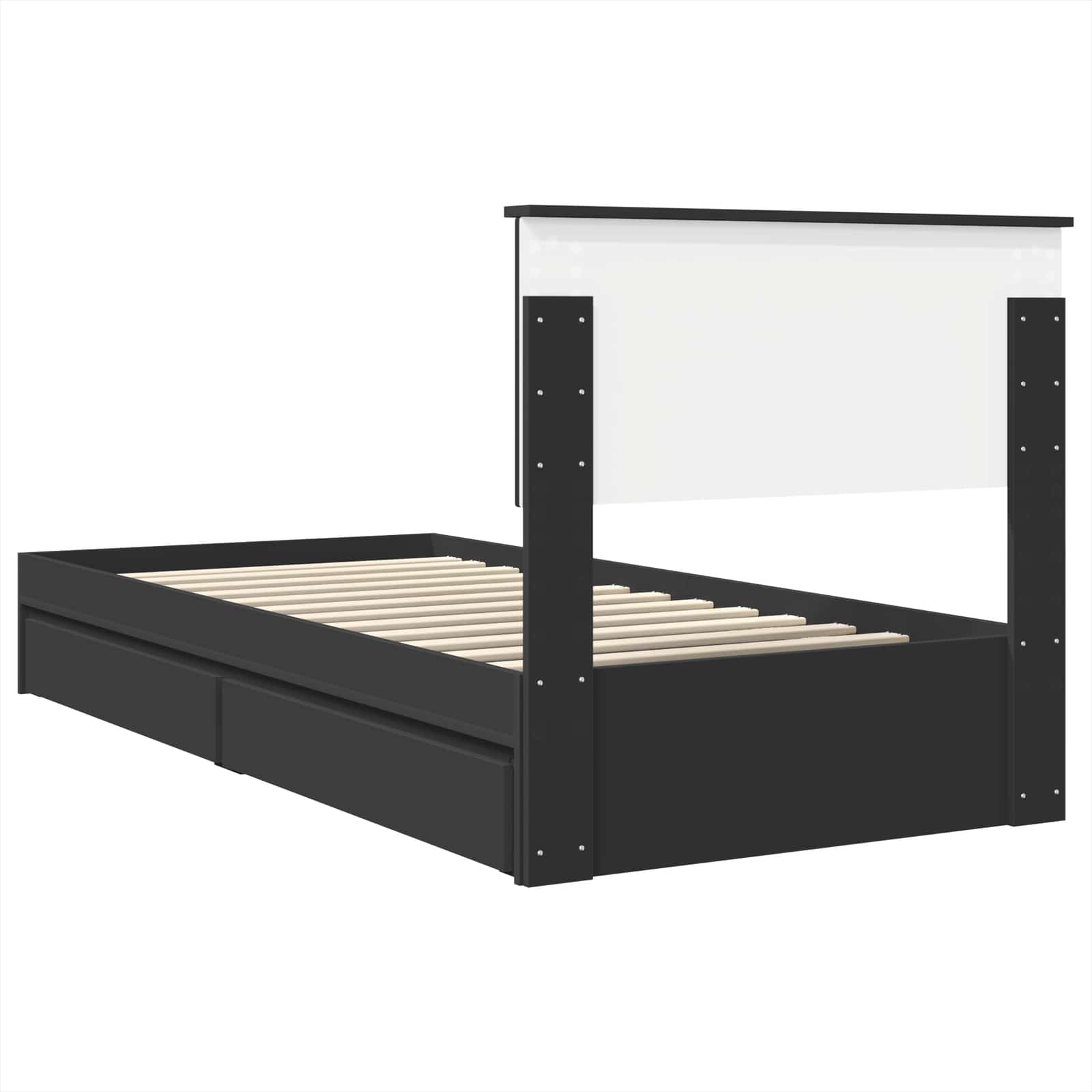 Letto con Contenitore Nero 75 x 190 cm Legno multistrato | homemem39
