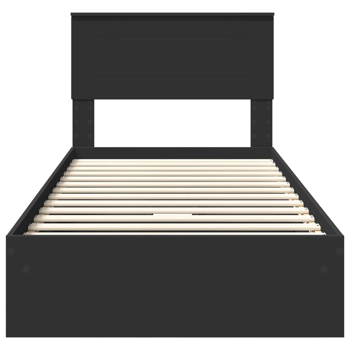 Letto con Contenitore Nero 75 x 190 cm Legno multistrato