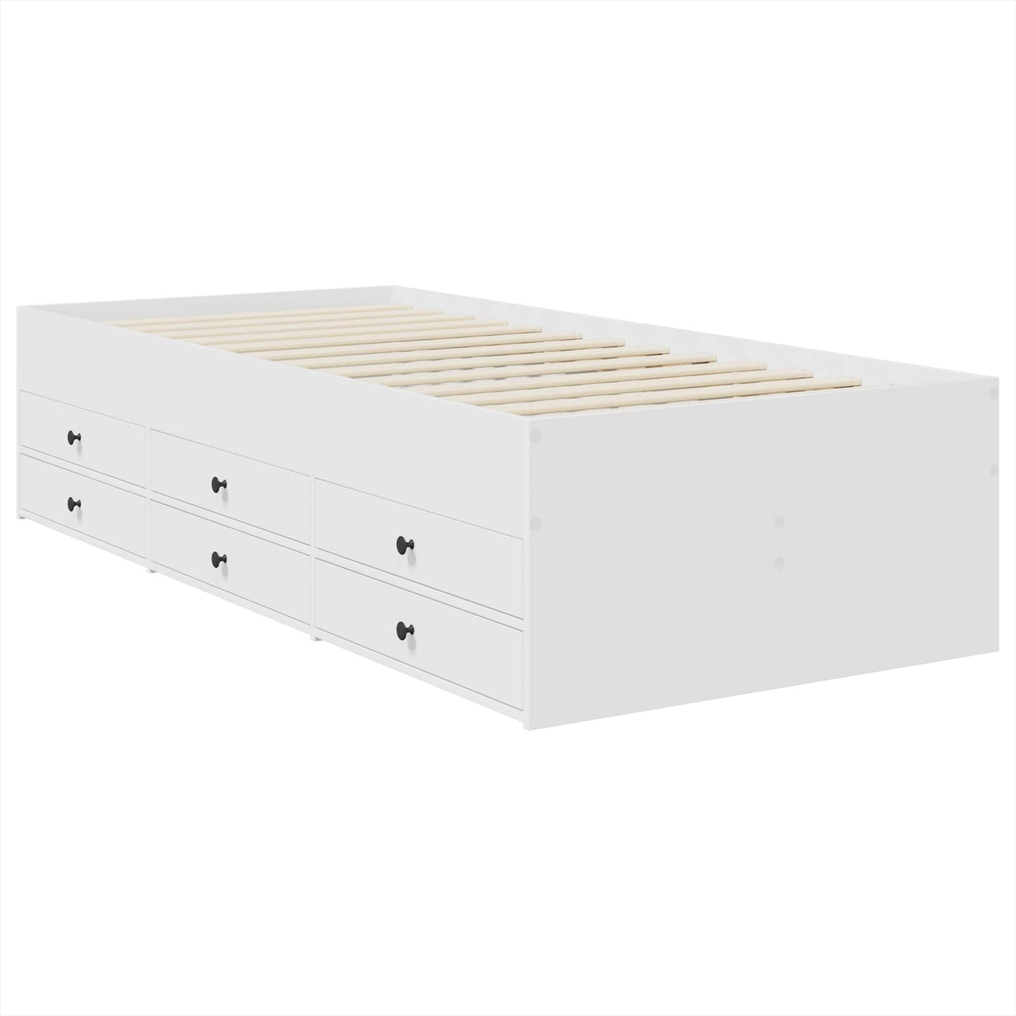 Daybed Bianco e Nero 100 x 200 cm Legno multistrato