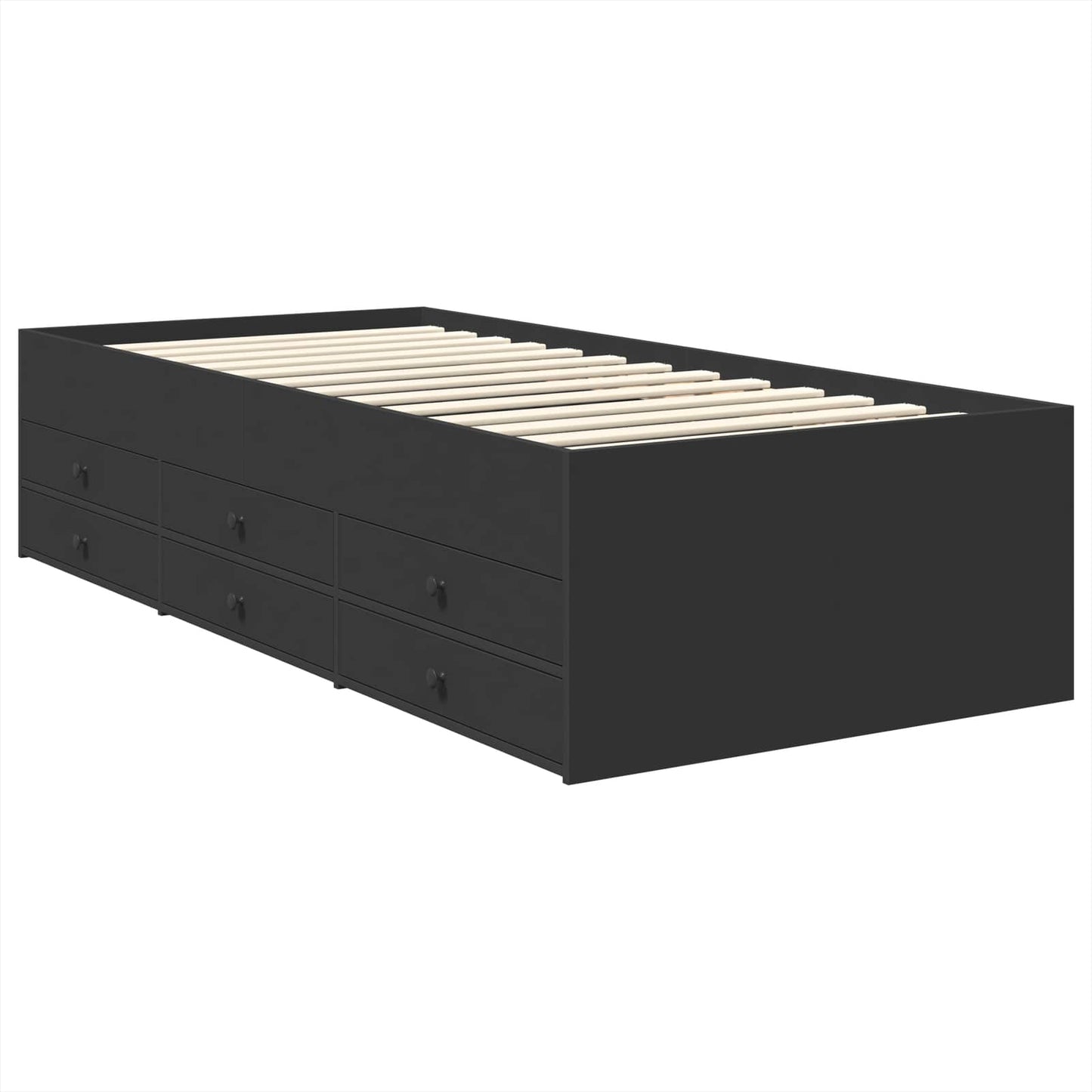 Daybed con cassetto Nero 100 x 200 cm Legno multistrato