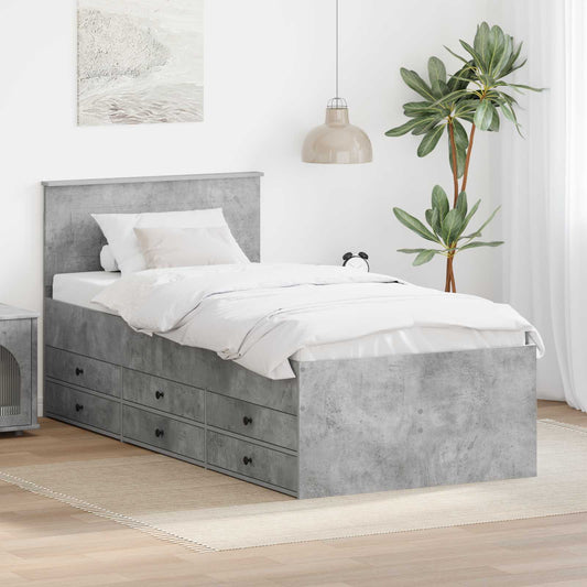 Daybed Grigio Cemento e Nero 100 x 200 cm Legno multistrato | homemem39