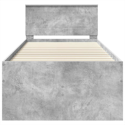 Daybed Grigio Cemento e Nero 100 x 200 cm Legno multistrato