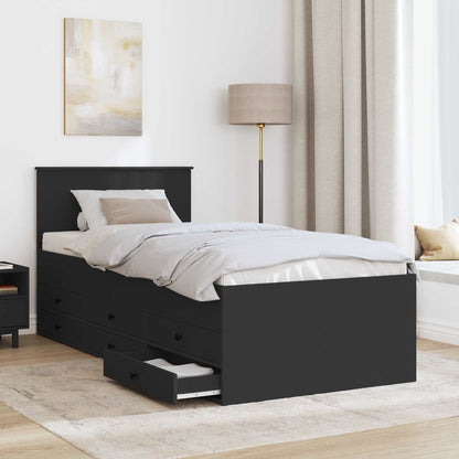 Daybed con cassetto Nero 90 x 190 cm Legno multistrato