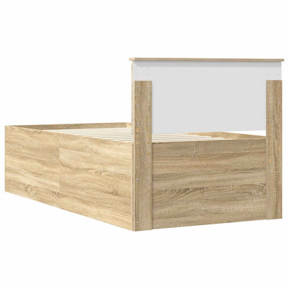 Daybed Rovere Sonoma e Nero 90 x 190 cm Legno multistrato