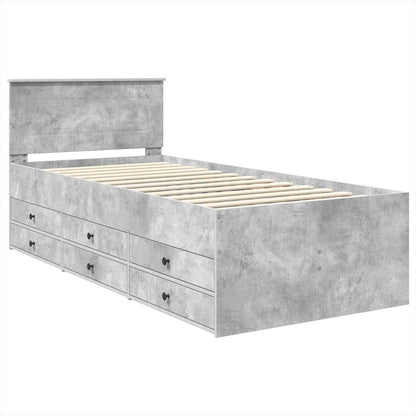 Daybed Grigio Cemento e Nero 90 x 190 cm Legno multistrato