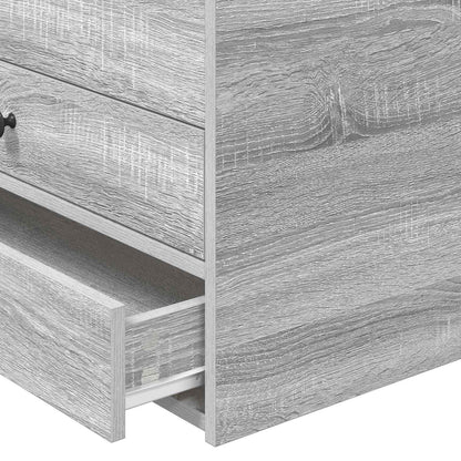 Daybed Grigio Sonoma e Nero 90 x 190 cm Legno multistrato