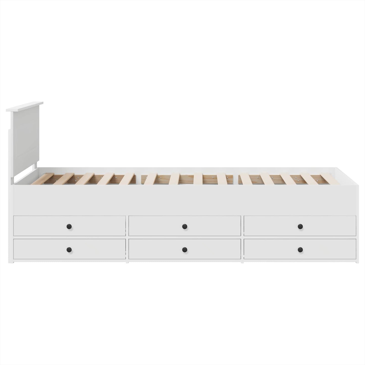 Daybed con cassetto Bianco e Nero 90 x 200 cm Legno multistrato