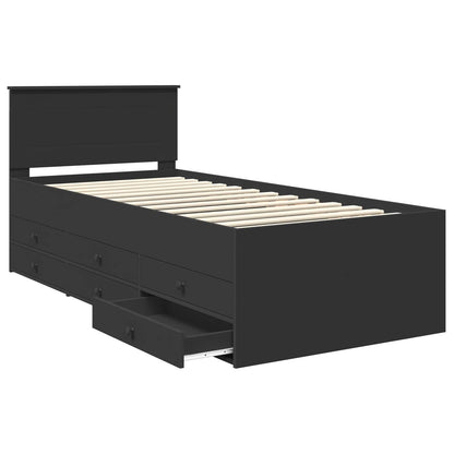 Daybed con cassetto Nero 90 x 200 cm Legno multistrato