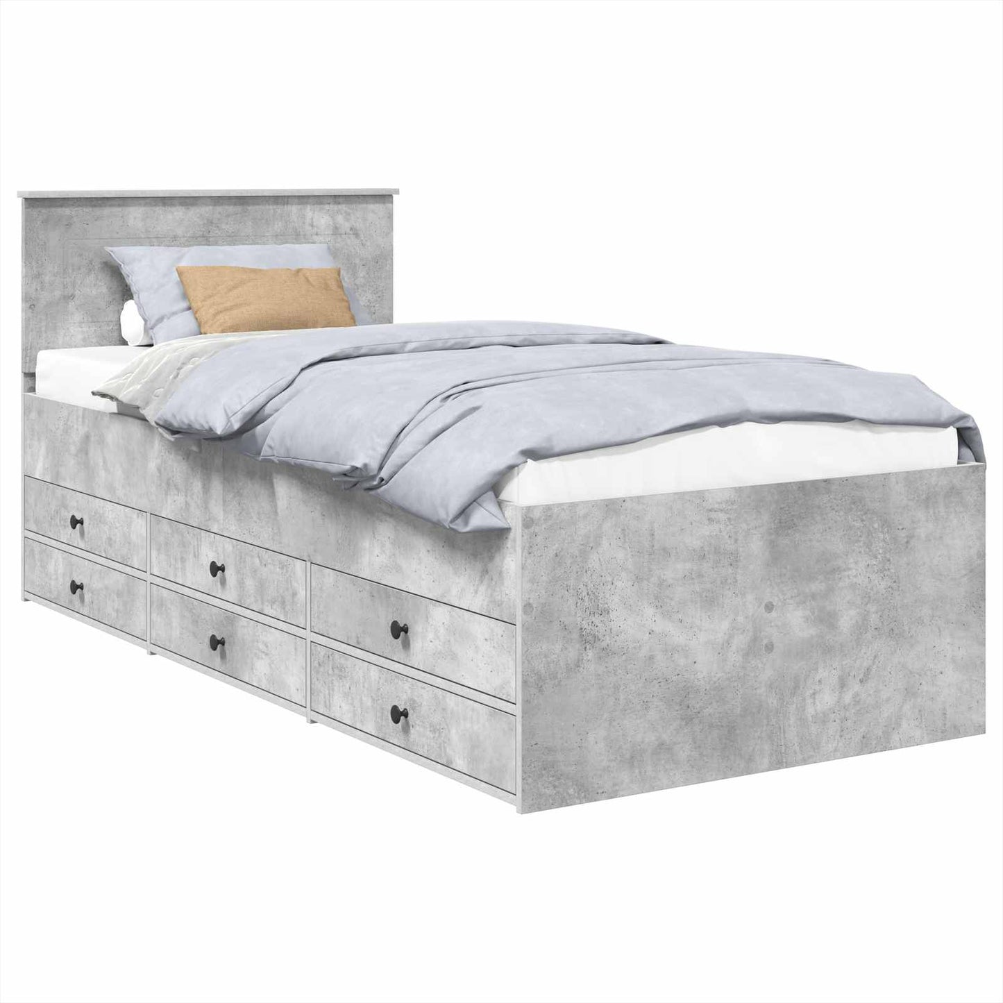 Daybed Grigio Cemento e Nero 90 x 200 cm Legno multistrato