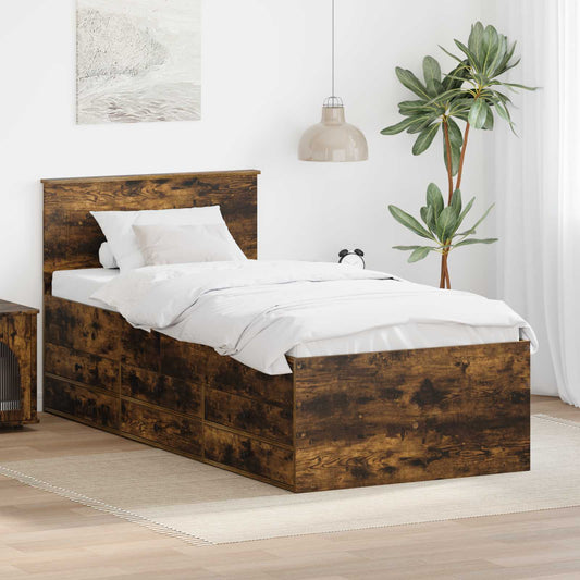 Daybed Rovere Affumicato e Nero 90 x 200 cm Legno multistrato