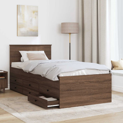 Daybed Rovere Marrone e Nero 90 x 200 cm Legno multistrato