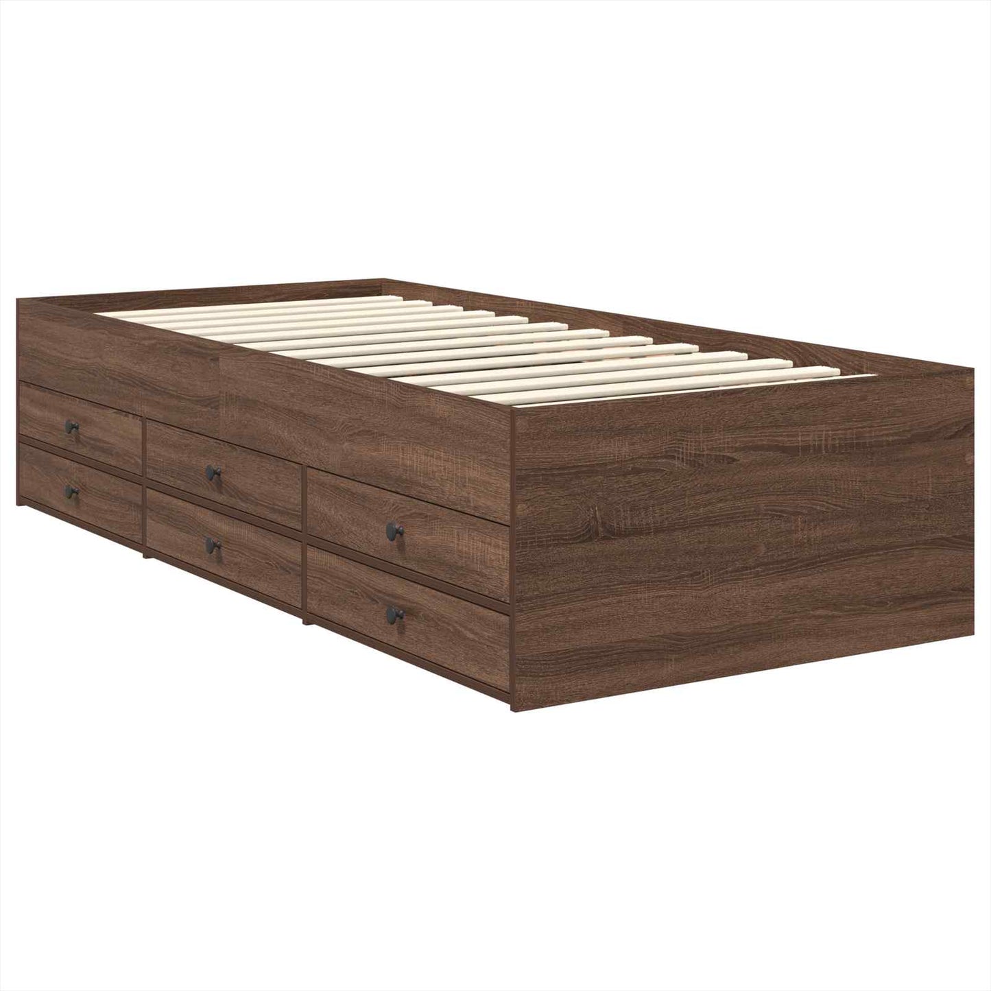 Daybed Rovere Marrone e Nero 90 x 200 cm Legno multistrato