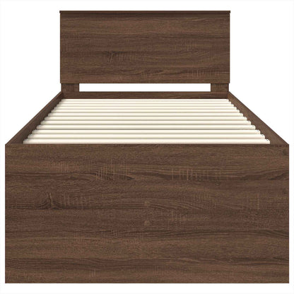 Daybed Rovere Marrone e Nero 90 x 200 cm Legno multistrato