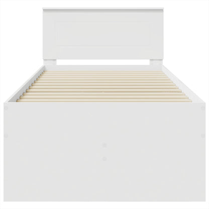 Daybed con cassetto Bianco e Nero 75 x 190 cm Legno multistrato