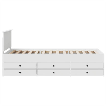 Daybed con cassetto Bianco e Nero 75 x 190 cm Legno multistrato