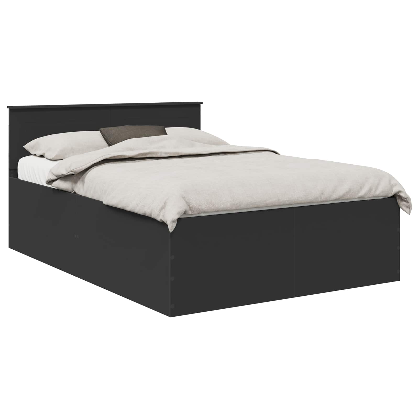 Struttura del letto Nero 160 x 200 cm Legno multistrato | homemem39