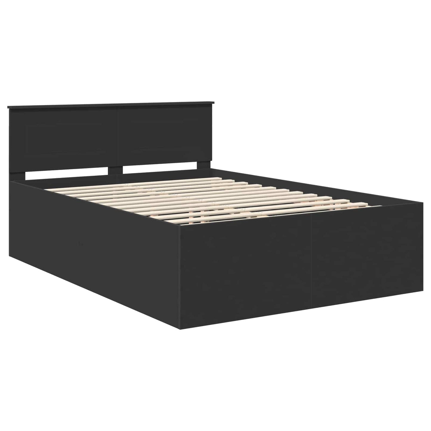 Struttura del letto Nero 160 x 200 cm Legno multistrato | homemem39