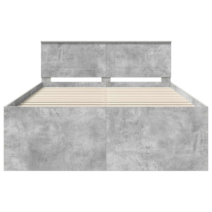 Struttura del letto con testiera Grigio cemento 160 x 200 cm