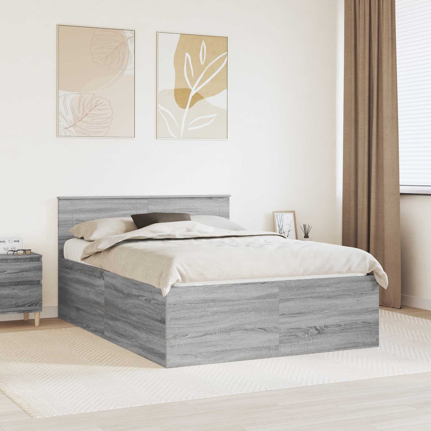 Struttura del letto con testiera Grigio Sonoma 160 x 200 cm