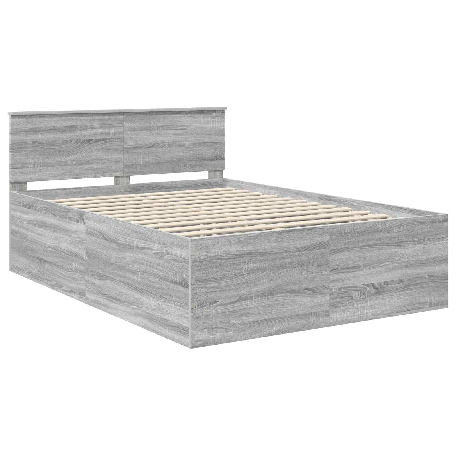 Struttura del letto con testiera Grigio Sonoma 160 x 200 cm | homemem39