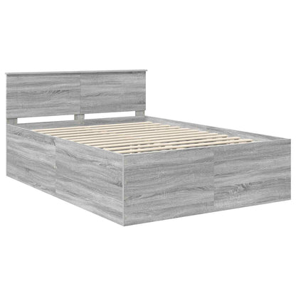 Struttura del letto con testiera Grigio Sonoma 160 x 200 cm | homemem39