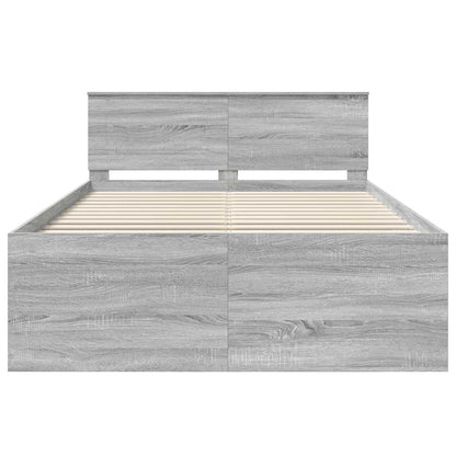 Struttura del letto con testiera Grigio Sonoma 160 x 200 cm | homemem39