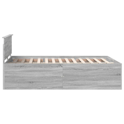 Struttura del letto con testiera Grigio Sonoma 160 x 200 cm | homemem39