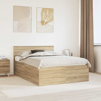 Struttura del letto con testiera Rovere Sonoma 150 x 200 cm | homemem39