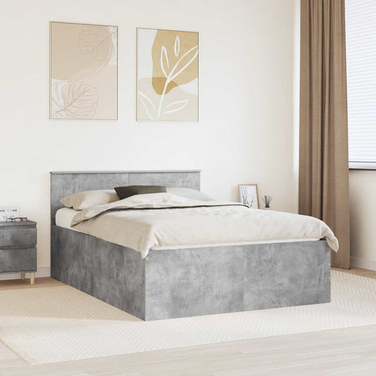 Struttura del letto con testiera Grigio cemento 150 x 200 cm