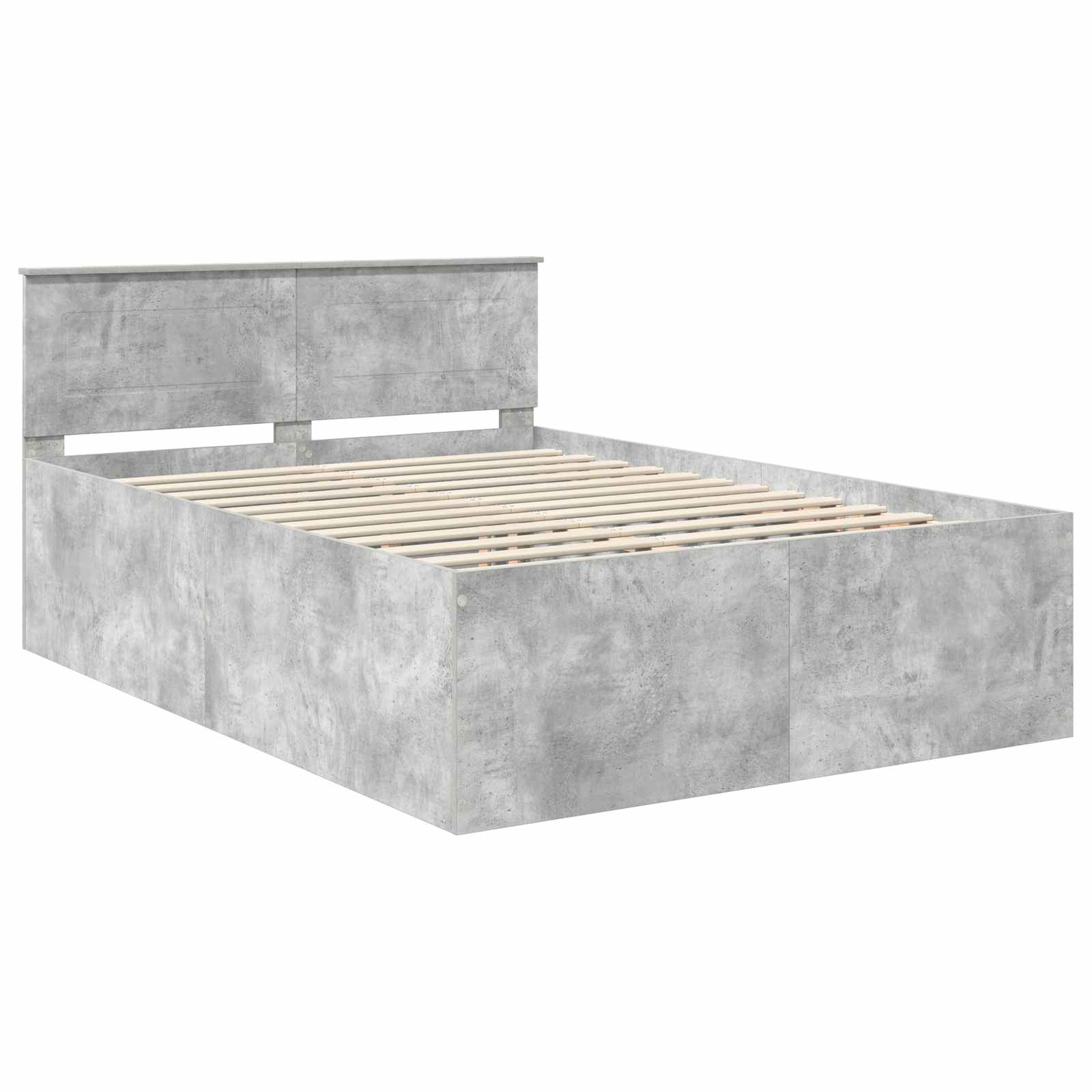 Struttura del letto con testiera Grigio cemento 150 x 200 cm | homemem39