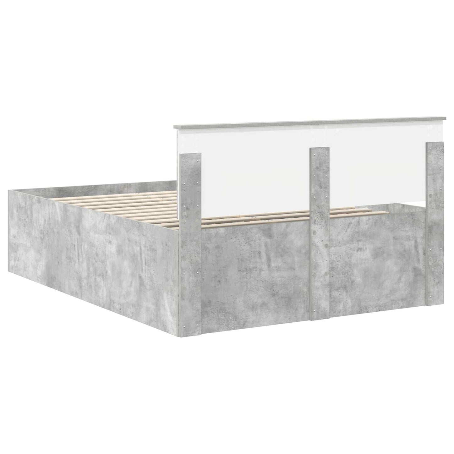 Struttura del letto con testiera Grigio cemento 150 x 200 cm | homemem39