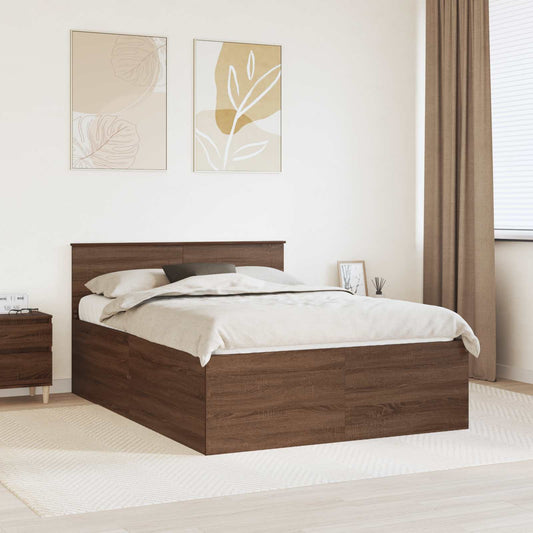 Struttura del letto con testiera Rovere Marrone 150 x 200 cm | homemem39