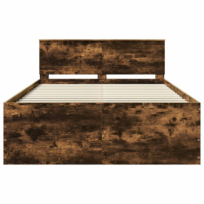 Struttura del letto Rovere fumé 140 x 190 cm Legno multistrato