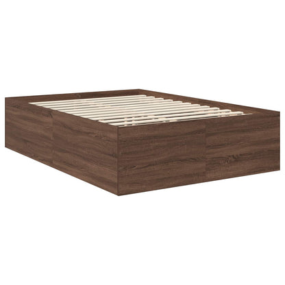 Struttura del letto con testiera Rovere Marrone 140 x 200 cm