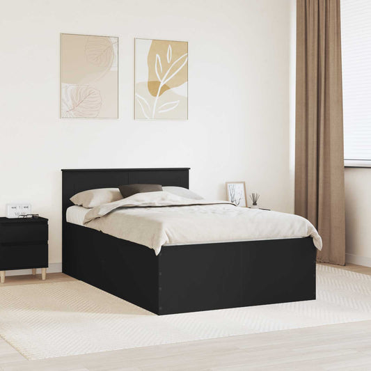 Struttura del letto Nero 135 x 190 cm Legno multistrato | homemem39