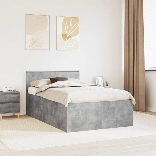 Struttura del letto con testiera Grigio cemento 135 x 190 cm | homemem39